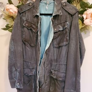 Free People dark grey military jacket